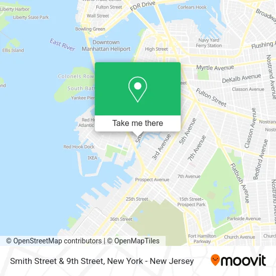 Smith Street & 9th Street map