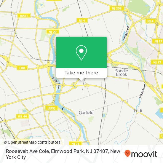 Mapa de Roosevelt Ave Cole, Elmwood Park, NJ 07407