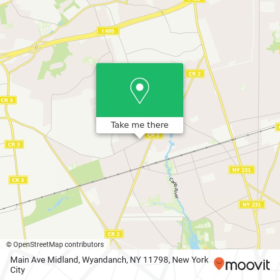 Mapa de Main Ave Midland, Wyandanch, NY 11798