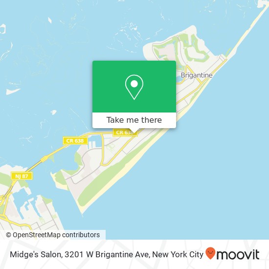 Mapa de Midge's Salon, 3201 W Brigantine Ave