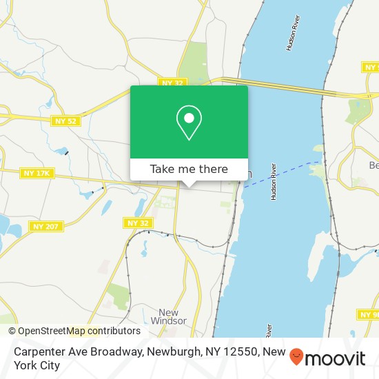 Carpenter Ave Broadway, Newburgh, NY 12550 map