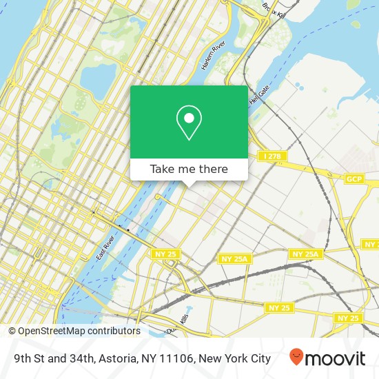 Mapa de 9th St and 34th, Astoria, NY 11106