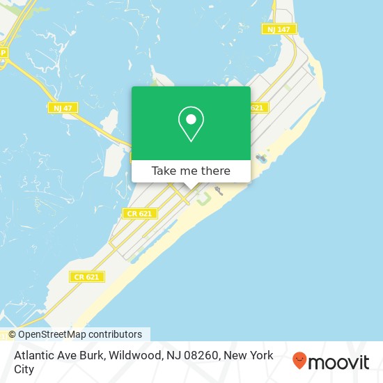 Mapa de Atlantic Ave Burk, Wildwood, NJ 08260