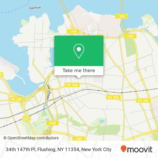 Mapa de 34th 147th Pl, Flushing, NY 11354