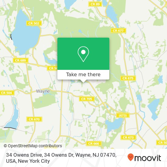 Mapa de 34 Owens Drive, 34 Owens Dr, Wayne, NJ 07470, USA