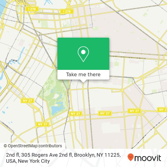 2nd fl, 305 Rogers Ave 2nd fl, Brooklyn, NY 11225, USA map