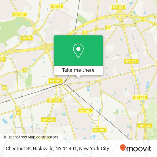 Mapa de Chestnut St, Hicksville, NY 11801