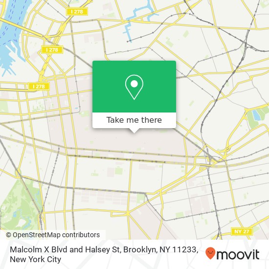 Malcolm X Blvd and Halsey St, Brooklyn, NY 11233 map