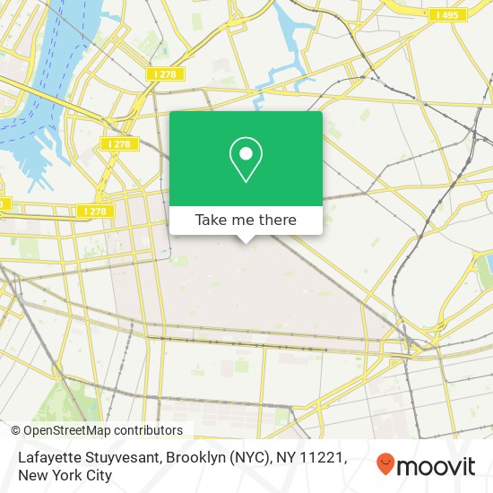 Mapa de Lafayette Stuyvesant, Brooklyn (NYC), NY 11221