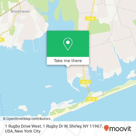 1 Rugby Drive West, 1 Rugby Dr W, Shirley, NY 11967, USA map