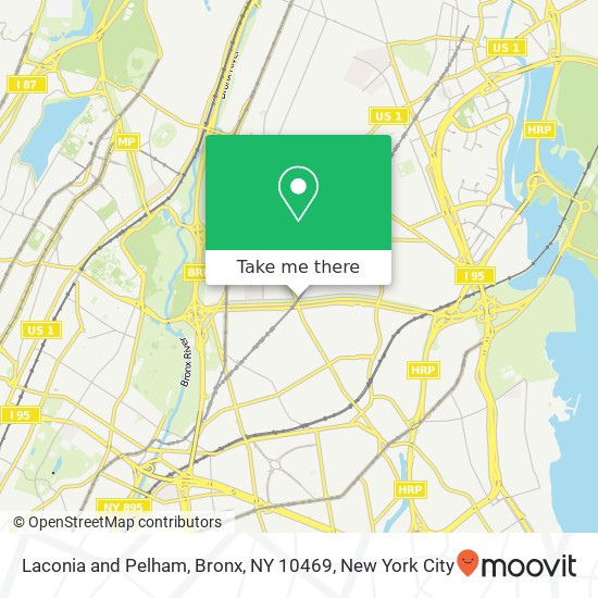 Mapa de Laconia and Pelham, Bronx, NY 10469