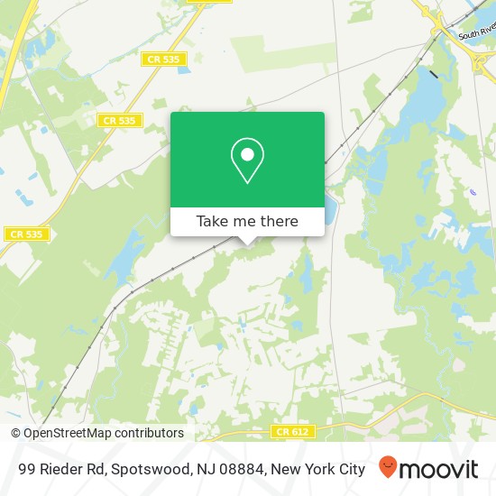 Mapa de 99 Rieder Rd, Spotswood, NJ 08884