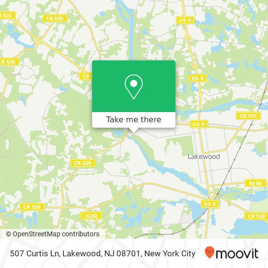 Mapa de 507 Curtis Ln, Lakewood, NJ 08701