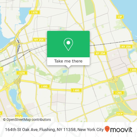 Mapa de 164th St Oak Ave, Flushing, NY 11358