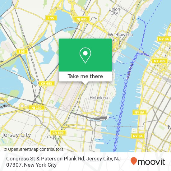 Mapa de Congress St & Paterson Plank Rd, Jersey City, NJ 07307