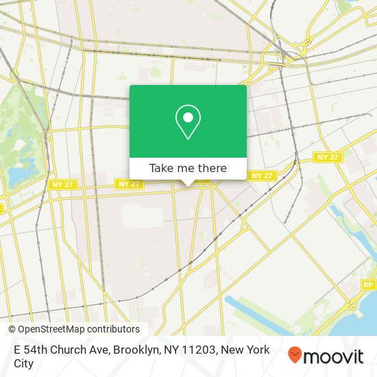 Mapa de E 54th Church Ave, Brooklyn, NY 11203