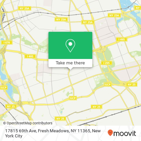 Mapa de 17815 69th Ave, Fresh Meadows, NY 11365