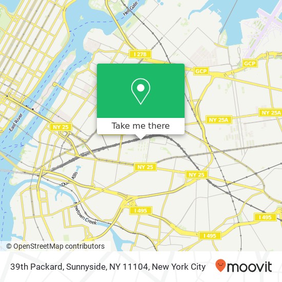 Mapa de 39th Packard, Sunnyside, NY 11104