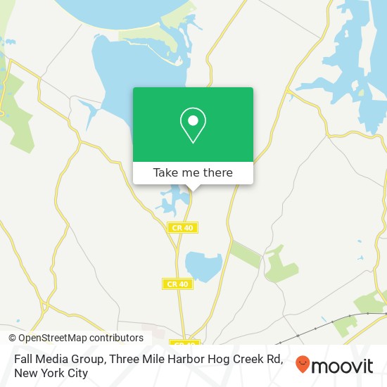 Mapa de Fall Media Group, Three Mile Harbor Hog Creek Rd