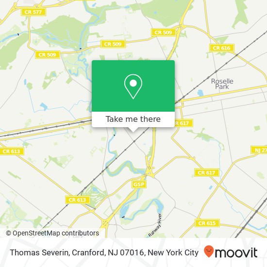 Mapa de Thomas Severin, Cranford, NJ 07016
