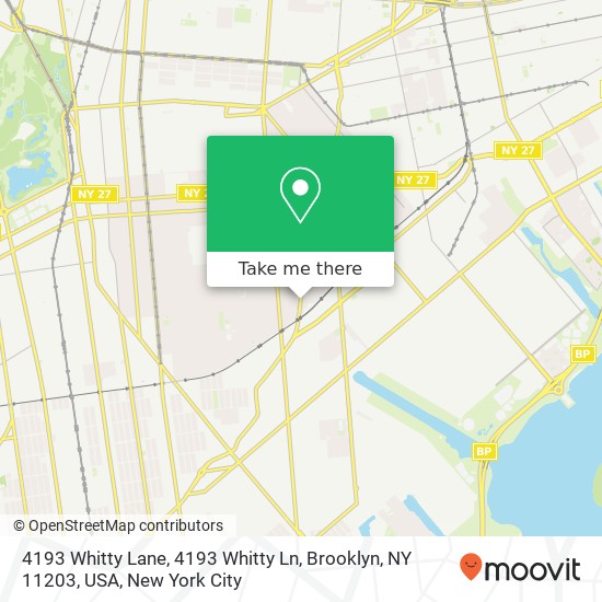Mapa de 4193 Whitty Lane, 4193 Whitty Ln, Brooklyn, NY 11203, USA