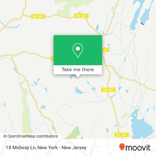 Mapa de 18 Midway Ln, Pound Ridge, NY 10576