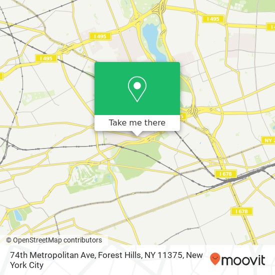 Mapa de 74th Metropolitan Ave, Forest Hills, NY 11375