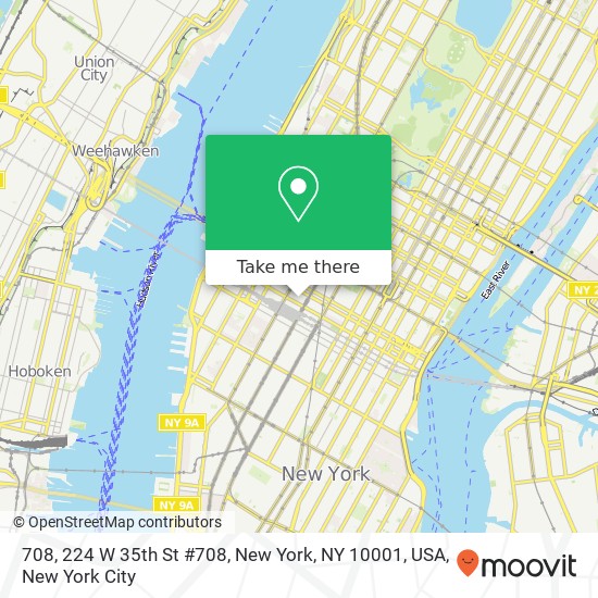 Mapa de 708, 224 W 35th St #708, New York, NY 10001, USA