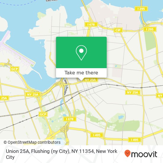 Mapa de Union 25A, Flushing (ny City), NY 11354