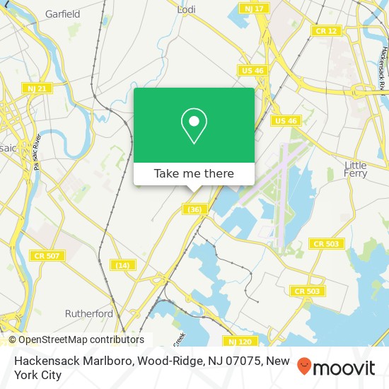 Mapa de Hackensack Marlboro, Wood-Ridge, NJ 07075