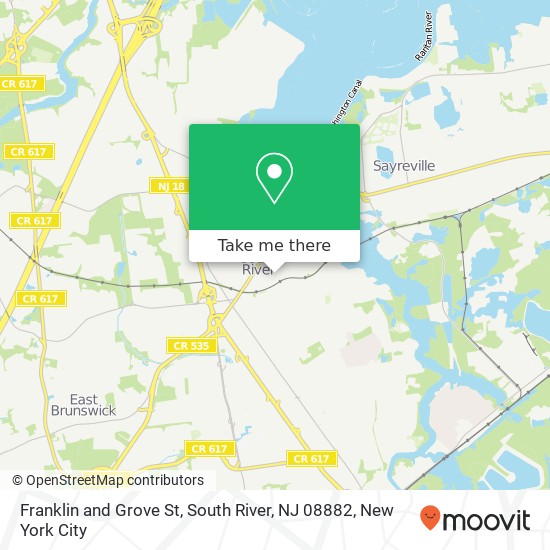 Mapa de Franklin and Grove St, South River, NJ 08882