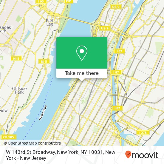W 143rd St Broadway, New York, NY 10031 map