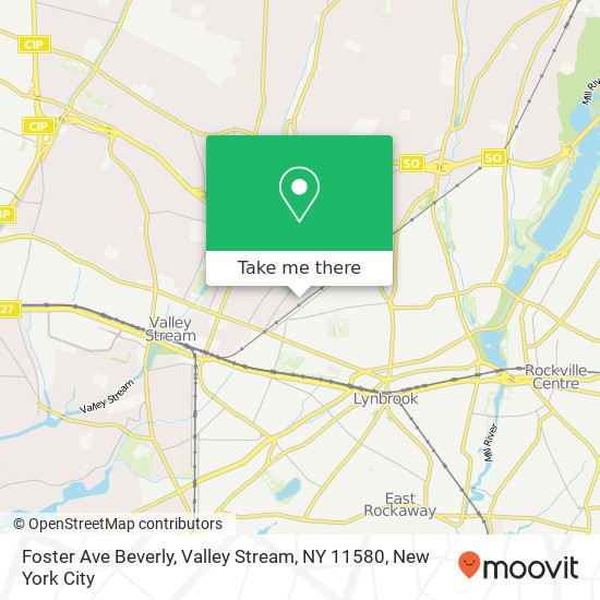 Mapa de Foster Ave Beverly, Valley Stream, NY 11580