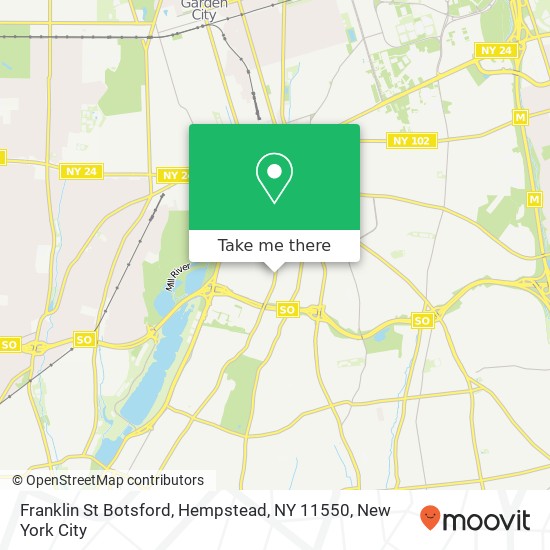 Mapa de Franklin St Botsford, Hempstead, NY 11550