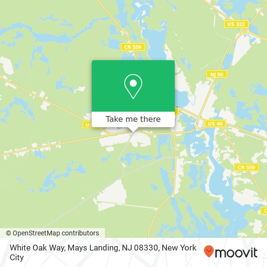 Mapa de White Oak Way, Mays Landing, NJ 08330