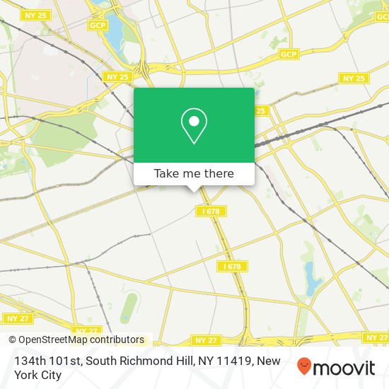 Mapa de 134th 101st, South Richmond Hill, NY 11419