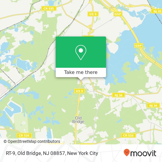 Mapa de RT-9, Old Bridge, NJ 08857