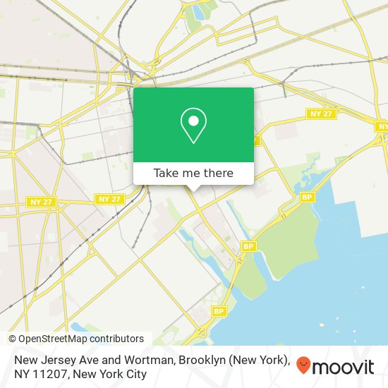 Mapa de New Jersey Ave and Wortman, Brooklyn (New York), NY 11207