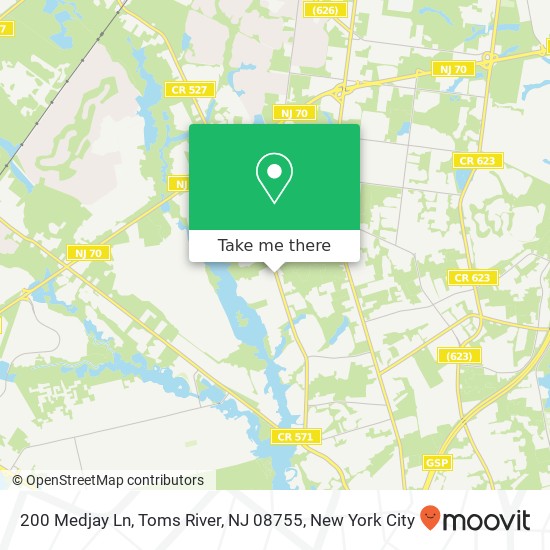 Mapa de 200 Medjay Ln, Toms River, NJ 08755
