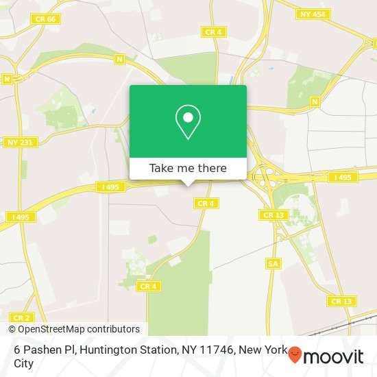 Mapa de 6 Pashen Pl, Huntington Station, NY 11746