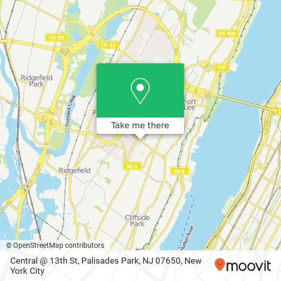 Central @ 13th St, Palisades Park, NJ 07650 map
