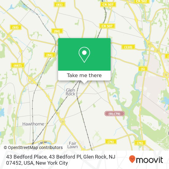 43 Bedford Place, 43 Bedford Pl, Glen Rock, NJ 07452, USA map