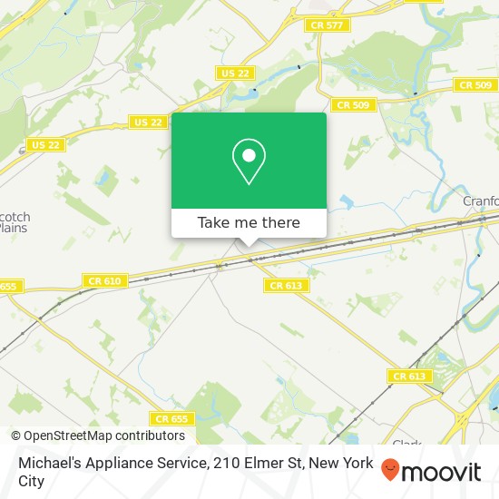 Mapa de Michael's Appliance Service, 210 Elmer St