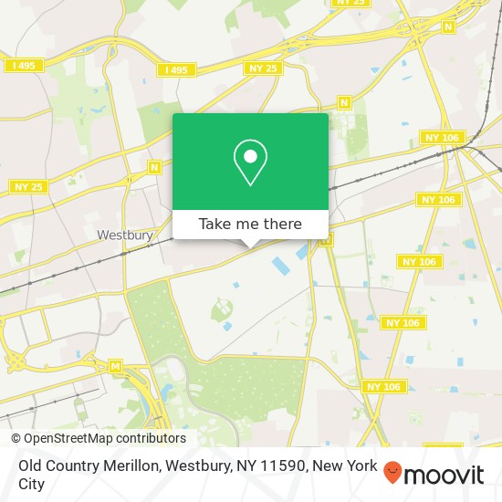 Old Country Merillon, Westbury, NY 11590 map