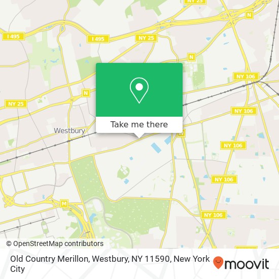 Mapa de Old Country Merillon, Westbury, NY 11590