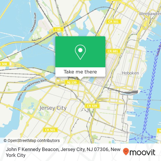Mapa de John F Kennedy Beacon, Jersey City, NJ 07306