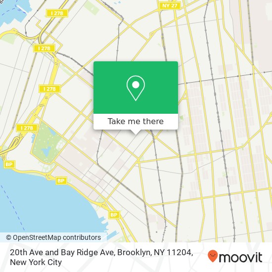 Mapa de 20th Ave and Bay Ridge Ave, Brooklyn, NY 11204