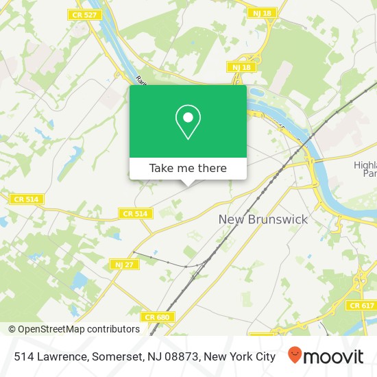 Mapa de 514 Lawrence, Somerset, NJ 08873