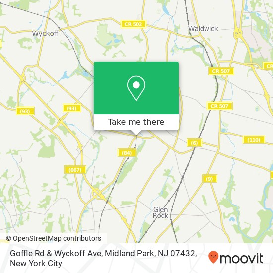 Goffle Rd & Wyckoff Ave, Midland Park, NJ 07432 map