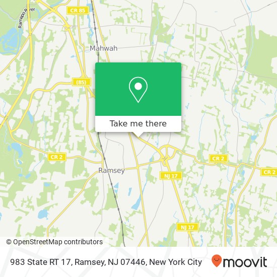 Mapa de 983 State RT 17, Ramsey, NJ 07446